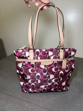 Coach authentic vintage multi-colored logo tote bag
